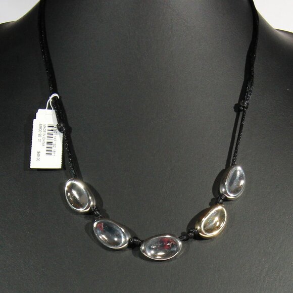 NWT J Jill Adjustable Sculpted Silver and Gold Tone Necklace - Picture 6 of 7